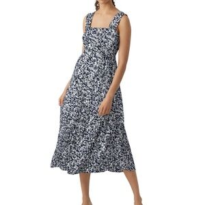 VERO MODA CURVE New VmcMenny Floral Smock Sleeveless Dress Navy White Plus Sz 20